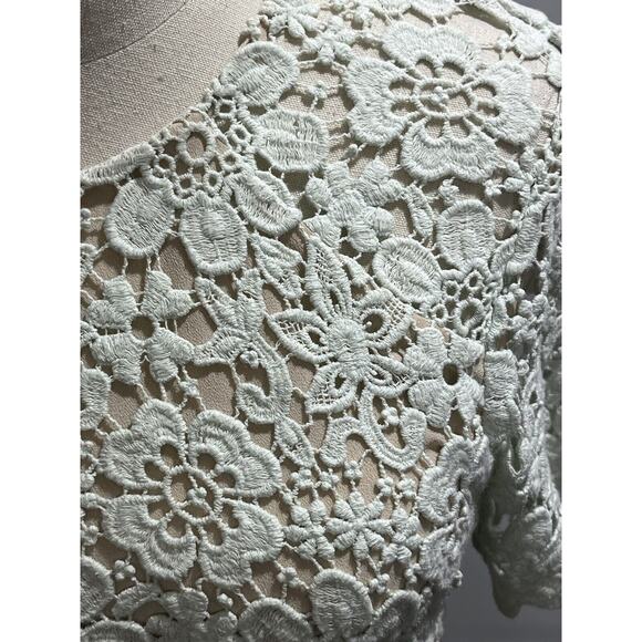 Shoshanna Mint Green‎ Beaux Guipure Lace Knee Length Sheath Dress Sz 4 - Picture 14 of 14